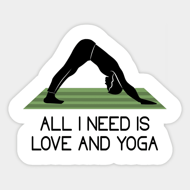 All I need is love and yoga Sticker by leohat89-05